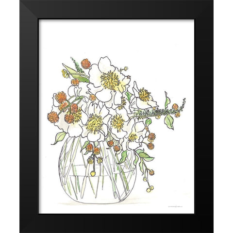 Sweet Smells Black Modern Wood Framed Art Print by Kamdon Kreations