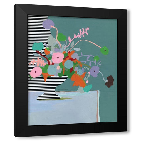 Wild Stripes Black Modern Wood Framed Art Print by Kamdon Kreations