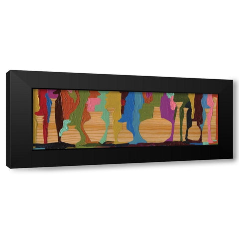 Negative Space Vase Black Modern Wood Framed Art Print by Kamdon Kreations