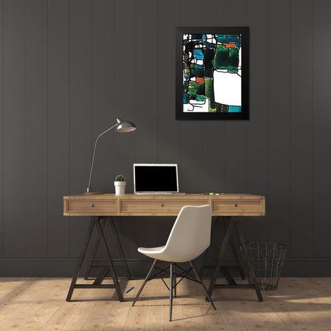 A Little Bit Mod Black Modern Wood Framed Art Print by Kamdon Kreations