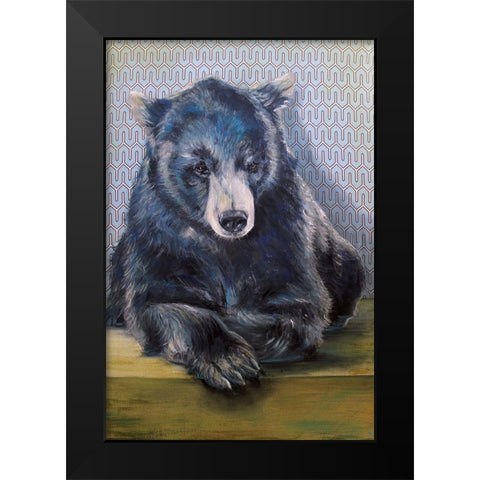 Black Bear Black Modern Wood Framed Art Print by Kamdon Kreations