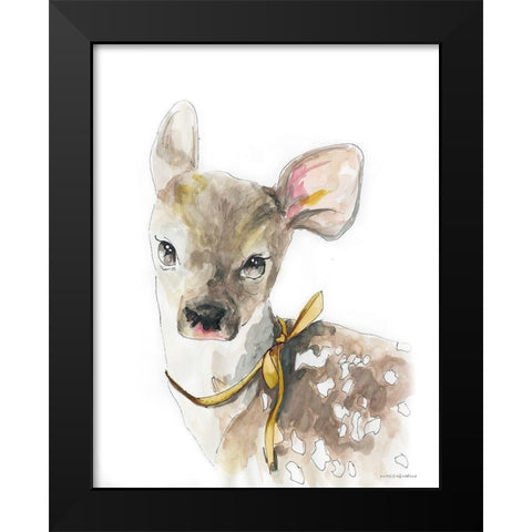 Marigold Doe Black Modern Wood Framed Art Print by Kamdon Kreations