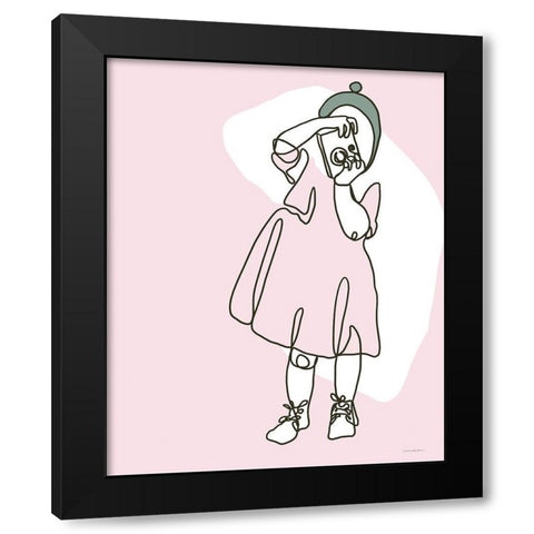 Toddler and Camera Black Modern Wood Framed Art Print by Kamdon Kreations