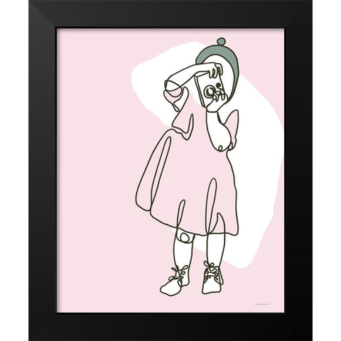 Toddler and Camera Black Modern Wood Framed Art Print by Kamdon Kreations