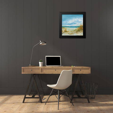 Sea Breeze Black Modern Wood Framed Art Print by Kamdon Kreations