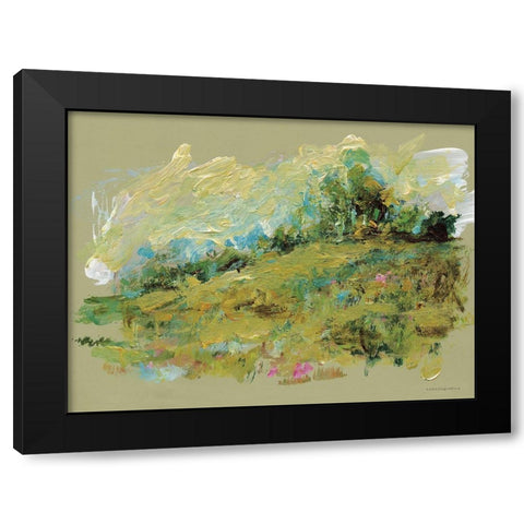 Spring Meadow Black Modern Wood Framed Art Print with Double Matting by Kamdon Kreations