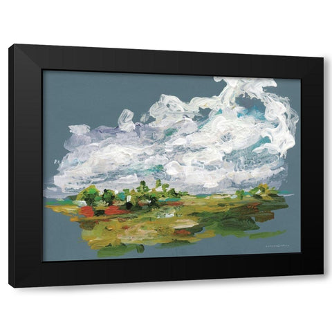 Blue Gust Black Modern Wood Framed Art Print by Kamdon Kreations