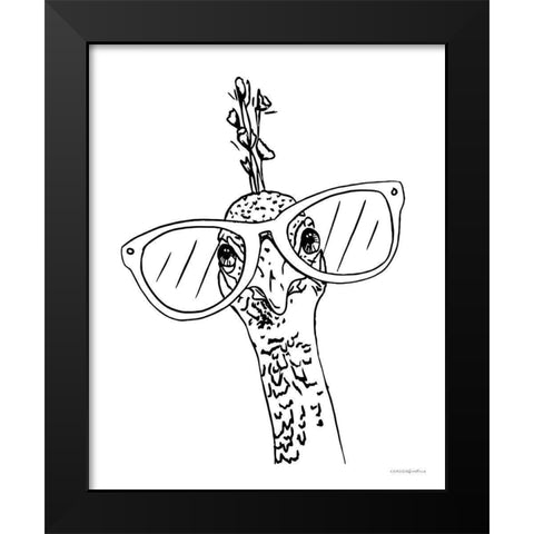 A Little Peacocky II Black Modern Wood Framed Art Print by Kamdon Kreations
