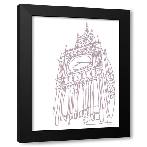 Big Ben Black Modern Wood Framed Art Print by Kamdon Kreations