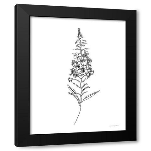 Fireweed Black Modern Wood Framed Art Print by Kamdon Kreations