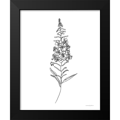 Fireweed Black Modern Wood Framed Art Print by Kamdon Kreations