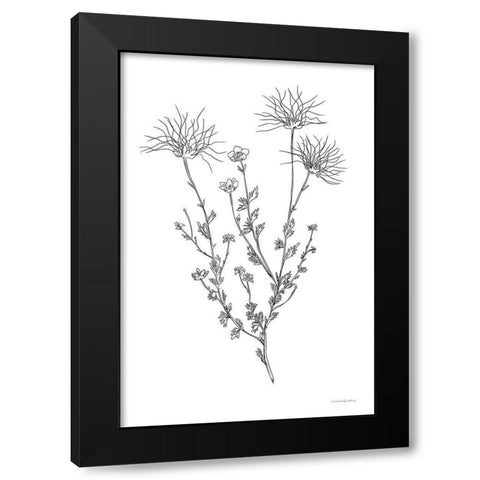 Soft Whisper Black Modern Wood Framed Art Print with Double Matting by Kamdon Kreations