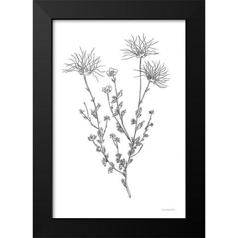 Soft Whisper Black Modern Wood Framed Art Print by Kamdon Kreations
