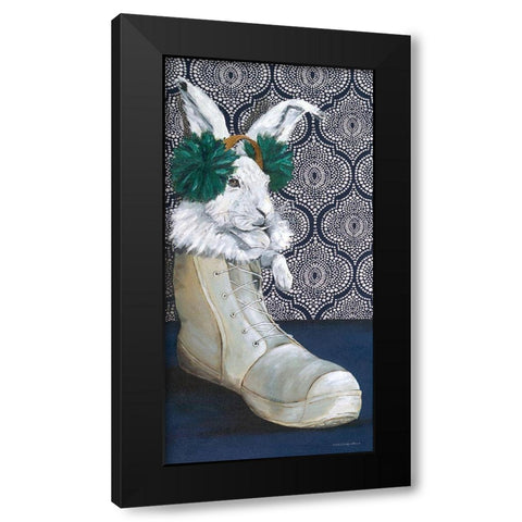Bunny Boots 1 Black Modern Wood Framed Art Print by Kamdon Kreations