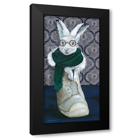 Bunny Boots 2 Black Modern Wood Framed Art Print by Kamdon Kreations