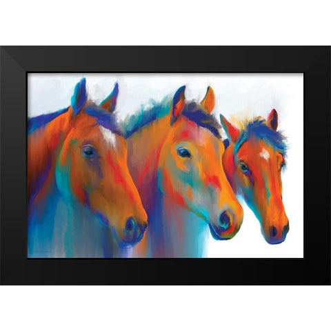 Painted Ponies    Black Modern Wood Framed Art Print by Kamdon Kreations