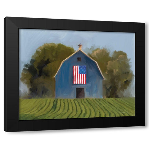 Land of the Free Barn    Black Modern Wood Framed Art Print by Kamdon Kreations
