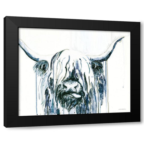 Rain Drops Keep Falling Black Modern Wood Framed Art Print by Kamdon Kreations