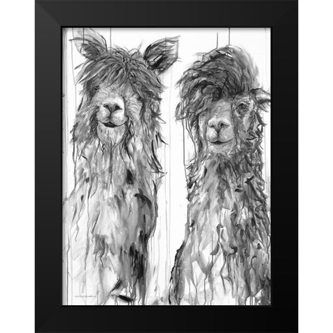 Alpaca a Comb Black Modern Wood Framed Art Print by Kamdon Kreations