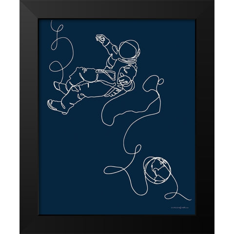 Lines in Space 1     Black Modern Wood Framed Art Print by Kamdon Kreations