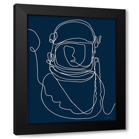 Lines in Space 2   Black Modern Wood Framed Art Print by Kamdon Kreations