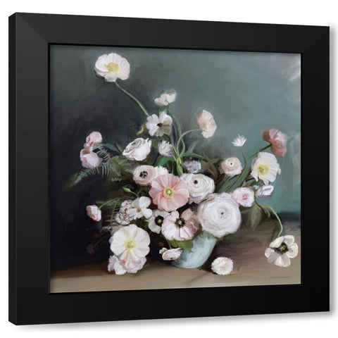 Picked From the Garden Black Modern Wood Framed Art Print by Kamdon Kreations