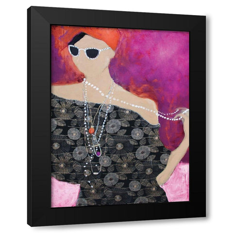 Yes-Girl! Black Modern Wood Framed Art Print by Kamdon Kreations