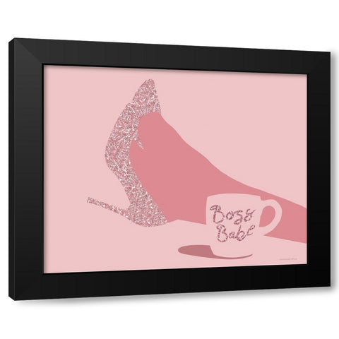 Boss Babes Sparkle Black Modern Wood Framed Art Print by Kamdon Kreations