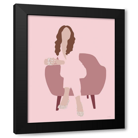Lauren Black Modern Wood Framed Art Print by Kamdon Kreations