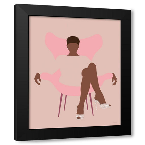 Halle Black Modern Wood Framed Art Print by Kamdon Kreations