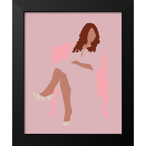 Julia Black Modern Wood Framed Art Print by Kamdon Kreations