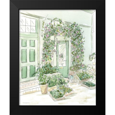 All the Green Things    Black Modern Wood Framed Art Print by Kamdon Kreations