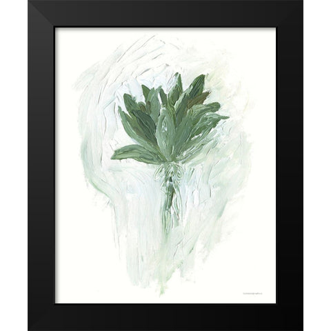A Whole Bunch of Sage Black Modern Wood Framed Art Print by Kamdon Kreations