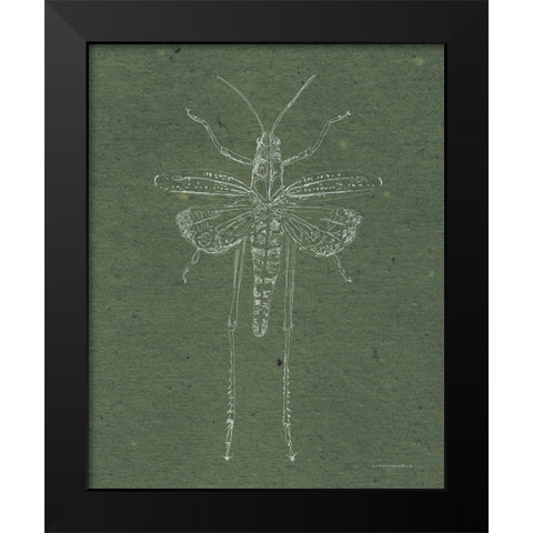 Now Climb Young Grasshopper Black Modern Wood Framed Art Print by Kamdon Kreations