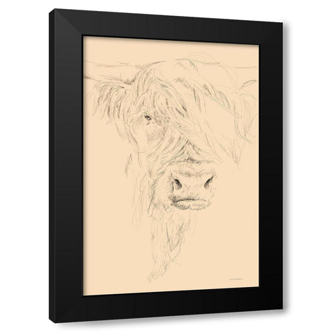 Hairy Sally Black Modern Wood Framed Art Print with Double Matting by Kamdon Kreations
