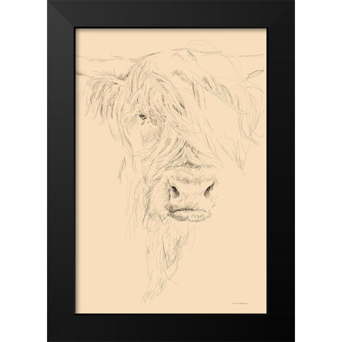 Hairy Sally Black Modern Wood Framed Art Print by Kamdon Kreations