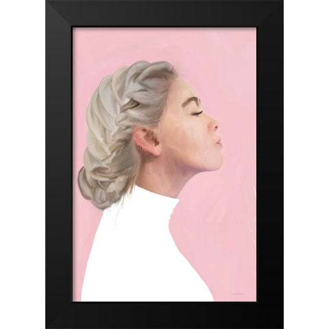 First Kiss Black Modern Wood Framed Art Print by Kamdon Kreations