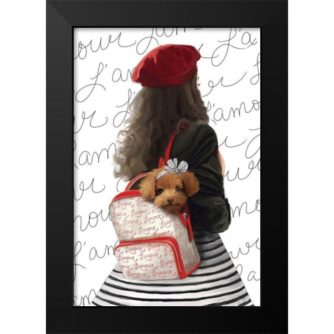 Lamore Black Modern Wood Framed Art Print by Kamdon Kreations