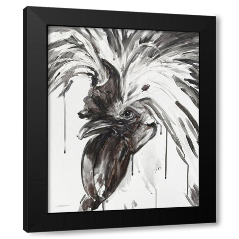 Fierce Black Modern Wood Framed Art Print with Double Matting by Kamdon Kreations