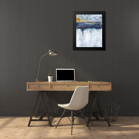 The Edge Black Modern Wood Framed Art Print by Kamdon Kreations