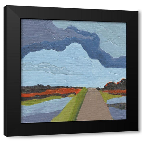 Down the Road     Black Modern Wood Framed Art Print with Double Matting by Kamdon Kreations