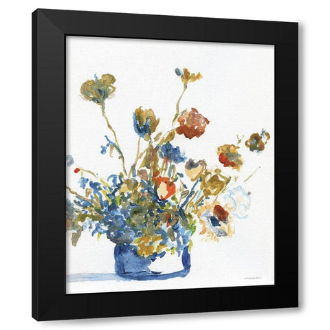 Blue Bees     Black Modern Wood Framed Art Print by Kamdon Kreations