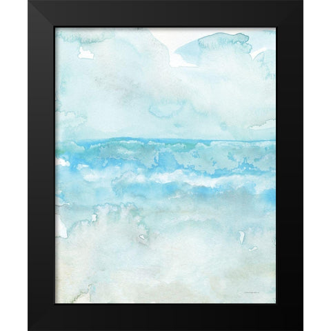 Aqua Waves    Black Modern Wood Framed Art Print by Kamdon Kreations