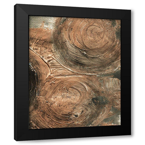 Initials on the Tree Black Modern Wood Framed Art Print with Double Matting by Kamdon Kreations