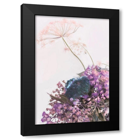 Pink Dandelion Black Modern Wood Framed Art Print with Double Matting by Kamdon Kreations