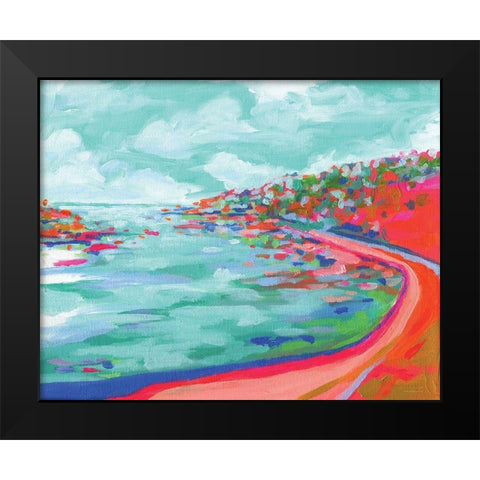 Boat Party Black Modern Wood Framed Art Print by Kamdon Kreations