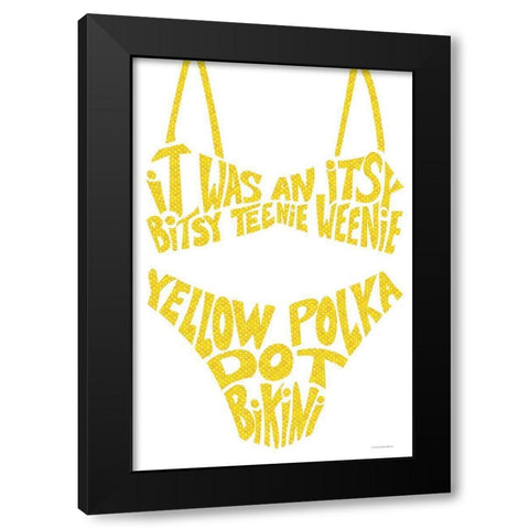 Yellow Polka Dot Bikini Black Modern Wood Framed Art Print with Double Matting by Kamdon Kreations