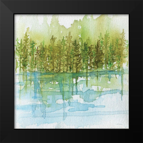 Forest Reflections Black Modern Wood Framed Art Print by Kamdon Kreations