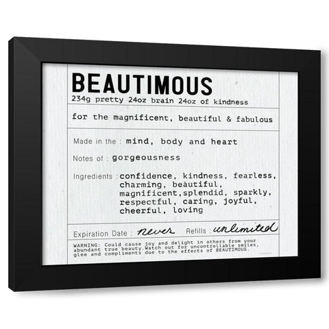 Beautimous Black Modern Wood Framed Art Print by Kamdon Kreations