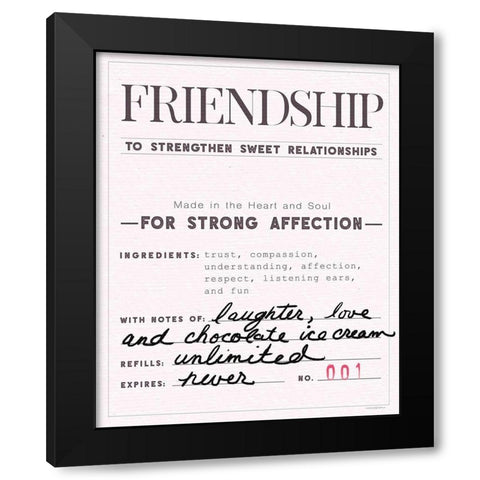 Friendship Black Modern Wood Framed Art Print by Kamdon Kreations